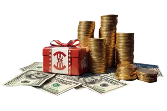 Fontana monete su banner bonus su Wonaco